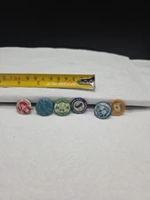 DENTIST 6 Vintage Dental Hygiene 100% Health Honor Roll Pins Buttons Teeth USA