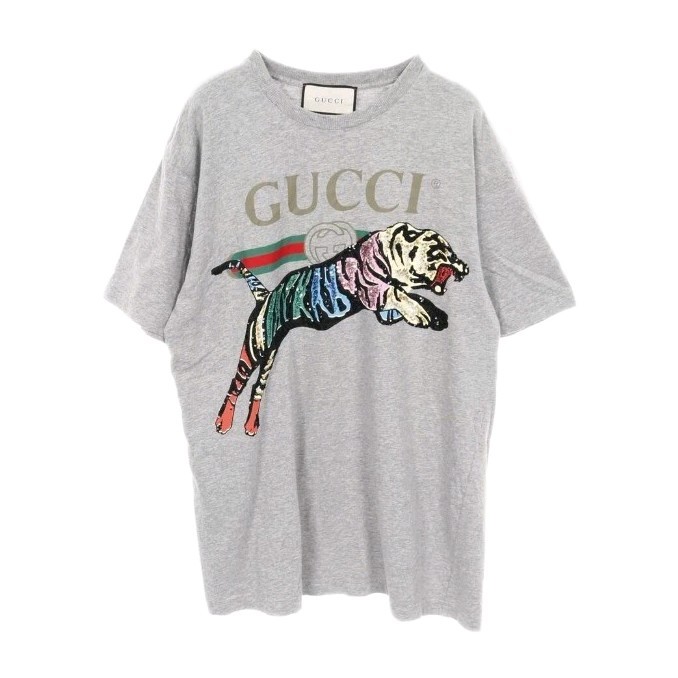 GUCCI Tiger Gray T-shirt Size XS Used Limited Rare | eBay