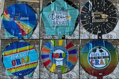 30 Pack ~ 18'' Graduation Balloon Assortment ~ 6 Different styles 5 Each ~ #25830