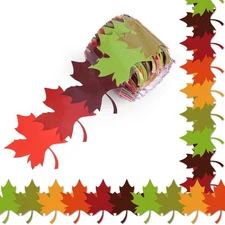 65.6Ft Fall Bulletin Board Borders Maple Leaves Shape Border Trim for School Cla
