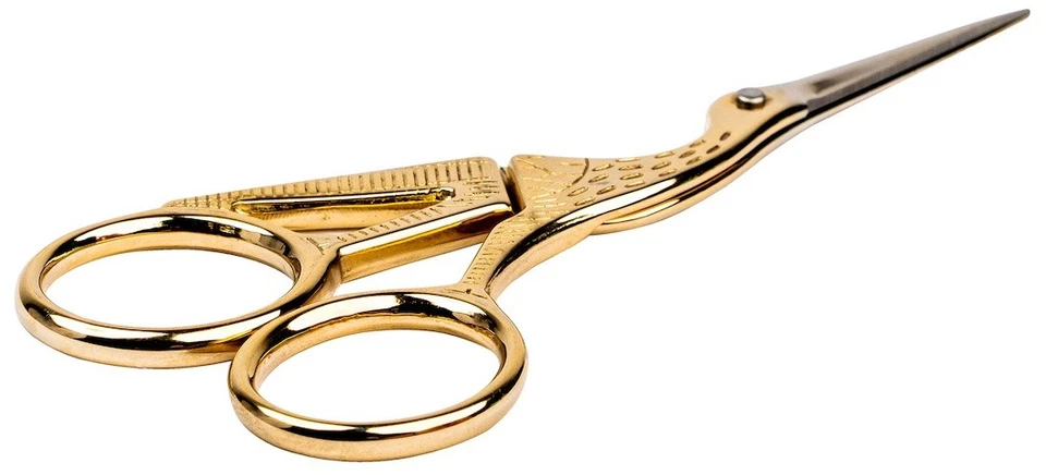 Singer Forged Stork Embroidery Scissors 4.5" Gold - Image 4 of 4
