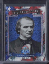 2026 Leaf Metal The Presidents Blue Shimmer #17 Andrew Johnson 2/3