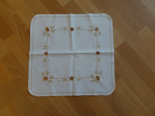 Mantel Navidad 43x43 cm, dos pequeñas manchas de cera - Imagen 1 de 3