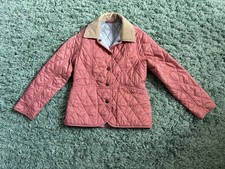 Girls Age 6-7 Years Pink Barbour Quilted Jacket Excellent Condition Hardly Worn