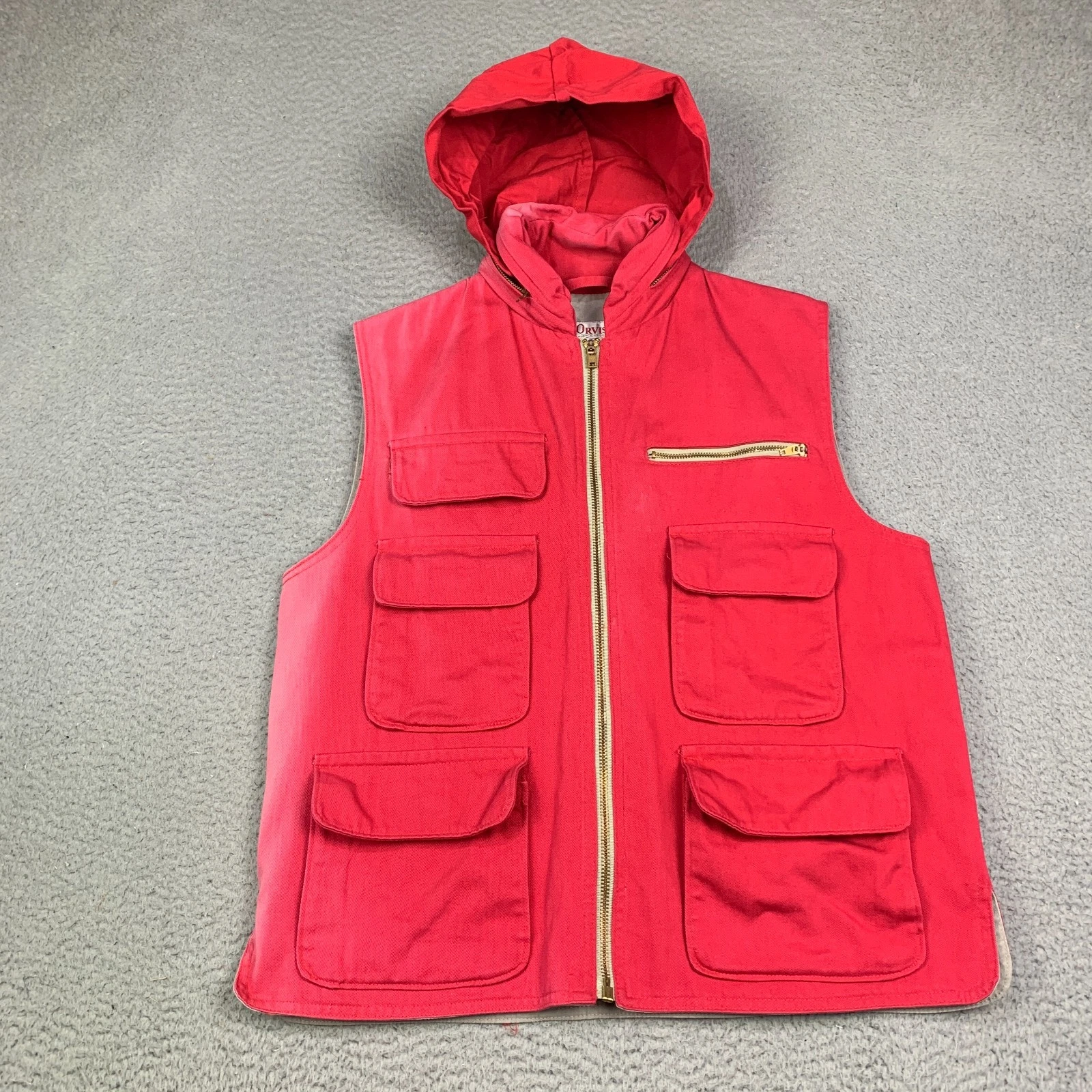 Vintage Orvis Fly Fishing Vest Men's Medium Multi Pocket Zip Up Red
Opens in a new window or tab