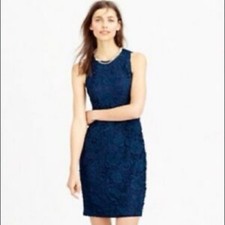 J. Crew navy lace sleeveless knee length formal sheath dress size 2 b42