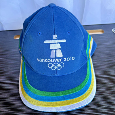 Vancouver 2010 Olympic Winter Games Adjustable Blue Cap, Official Vtg 2005 EUC