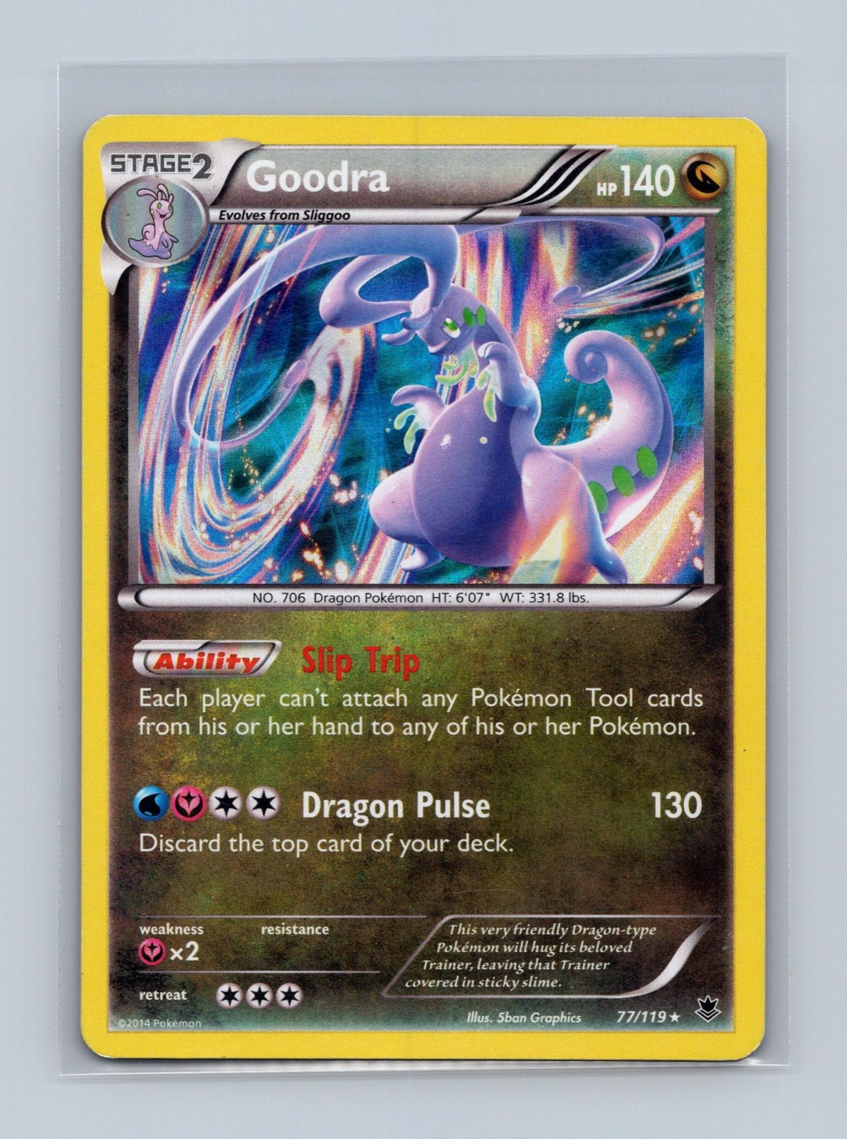 Goodra 77/119 Holo Rare Phantom Forces Pokemon Holo Lightly Played