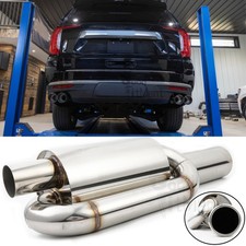 Car Twin Loop Exhaust Muffler 2.5" Inlet 4.0" Tip Stainless For GMC Yukon 92-25