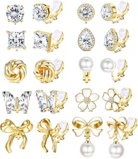 Clip on Earrings Women, Gold Clip on Earrings for Women, Clip Earrings for Women