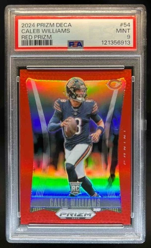 2024 Prizm Deca Caleb Williams RC Red #/199 Bears PSA 9