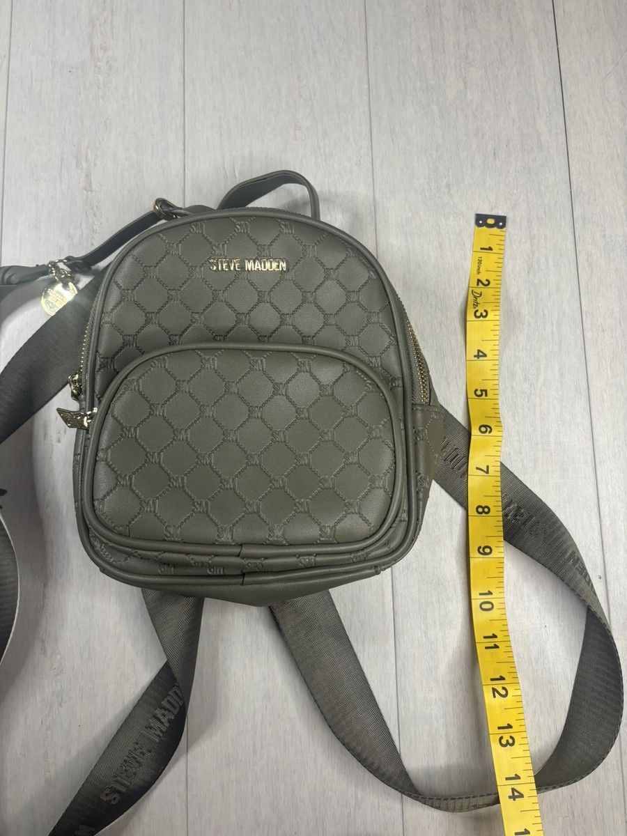 Steve Madden Small Mini Backpack Purse Embossed Faux Leather Olive | eBay Steve Madden Small Mini Backpack Purse Embossed Faux Leather Olive | eBay