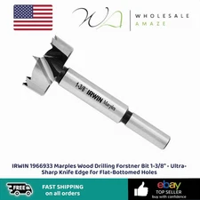 IRWIN 1966933 Marples Wood Drilling Forstner Bit 1-3/8" - Ultra-Sharp Knife Edge