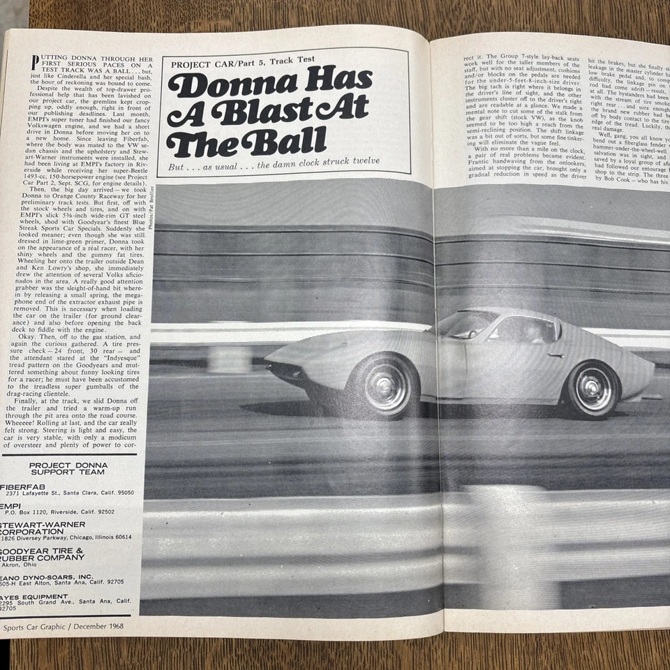 SPORTS CAR GRAPHIC DEC 1968  VW Chevy Ford Alfa Morgan Le Mans Can-Am - Image 3 of 4