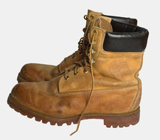 VTG Men's Timberland Brown Nubuck Leather Work Boots 11.5 W USA Made 12281 8"