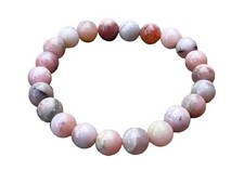 Pink Opal Crystal Bead Bracelet 8mm, Wholesale Genuine Pink Opal Stretch Gems...
