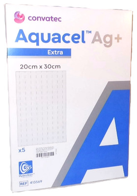 AQUACEL Ag+ Extra 20x30 cm Kompressen 5 St PZN 18126227 Verfall 07/26