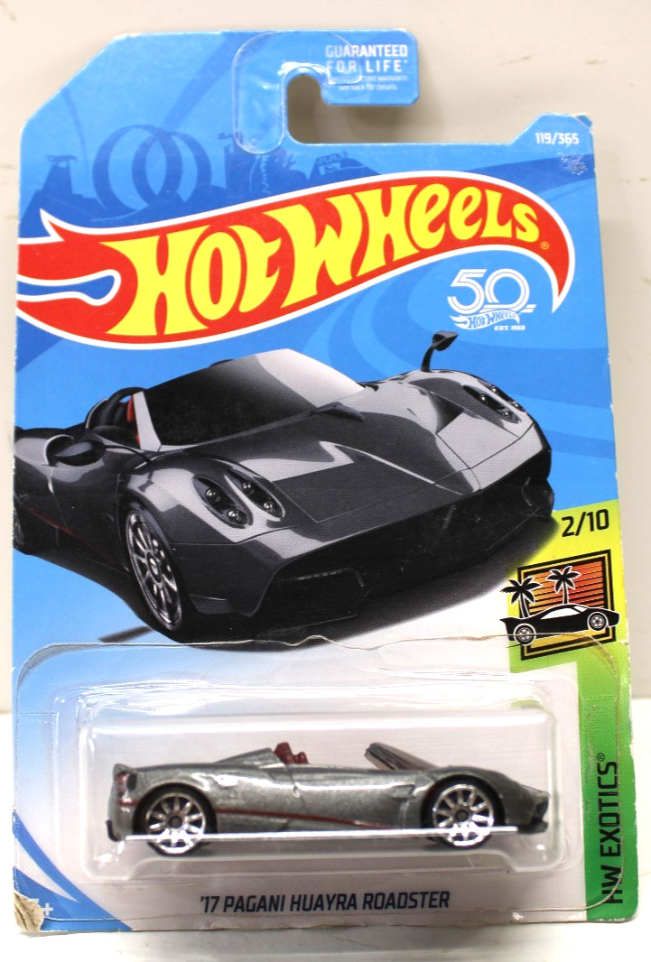 Hot Wheels 2018 HW Exotics 2/10 '17 Pagani Huayra Roadster 119/365 Gray