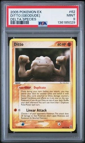 2005 POKEMON EX DELTA SPECIES #62 DITTO [GEODUDE] PSA 9
