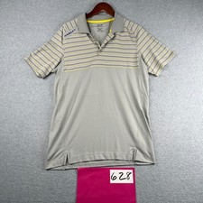 Oakley Regular Fit Polo Shirt Mens Medium Gray Purple Striped Hydrolix Stretch