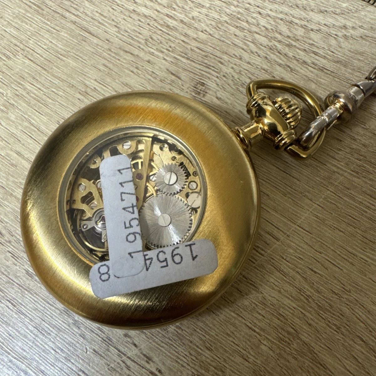 Reloj Bolsillo Sekonda 18 Joyas Delgado Dorado Esqueleto. 48mm. Viento manual... GWC.