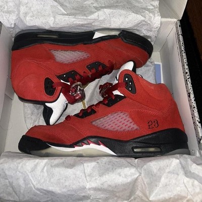Jordan Air Jordan 5 Red Boys High Top Suede Basketball 