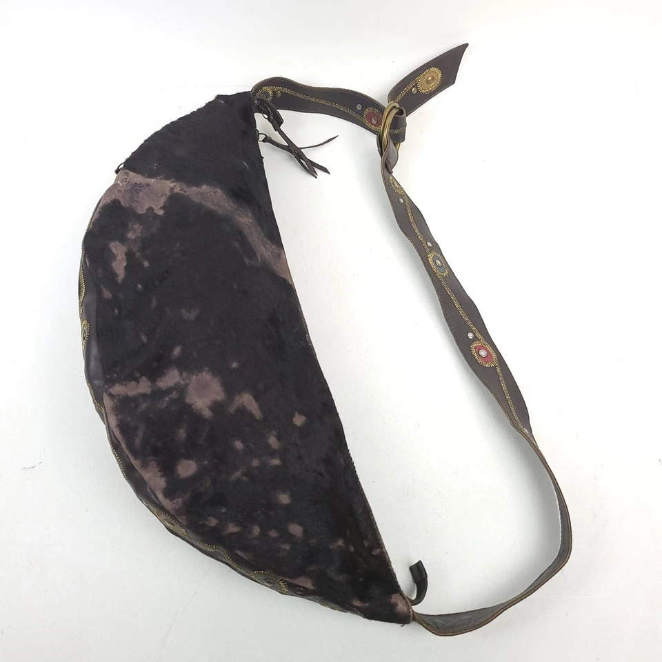 Vintage CLAUDIO ORCIANI Rawhide Leather Handbag Purse Western Wear Made in ITALY - Image 2 of 4