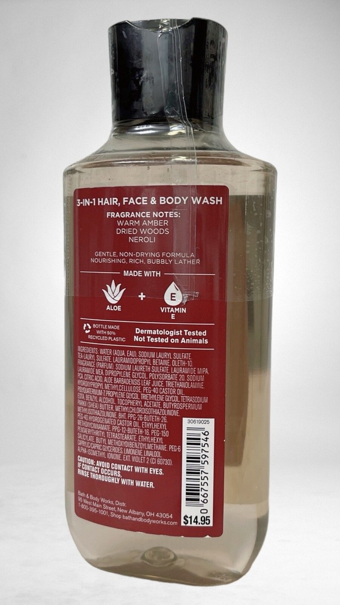 1-BATH & BODY WORKS SMOOTH AMBER 3 IN 1 HAIR FACE WASH