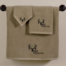 Bone Collector Towel Set Khaki Michael Waddell 3pc Deer Antler Skull Tan Green