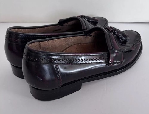 Herren G H Bass Lennox Quaste Weejun Halbschuhe Größe 9D Dunkelwein Farbe - Bild 5 von 13