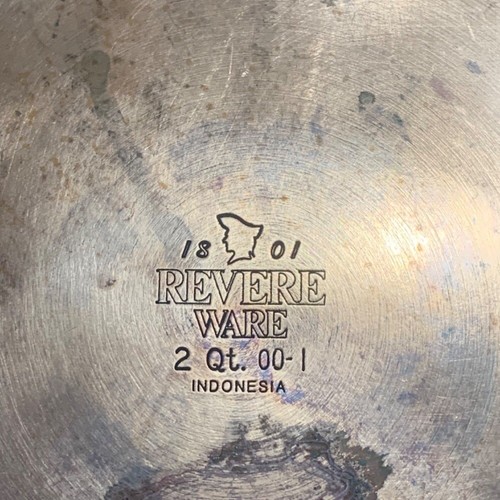 Revere Ware 2 Quart Copper Bottom Pot Kettle 7 1/4" Diameter Cookware Silver - Picture 3 of 4