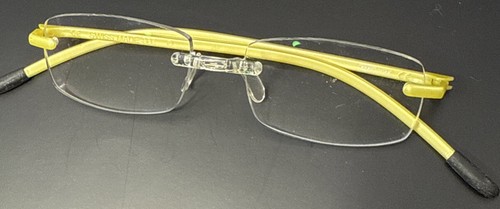 Eyephorics Swiss Made SFE Eyeglasses Frame Rimless yellow Plastic Dark - Picture 2 of 3