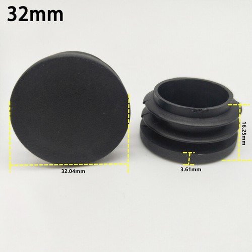 Schwarz Lamellenstopfen Durch 12mm-76mm Kunststoff Rund Rohrstopfen Rohrkappen - Picture 22 of 34
