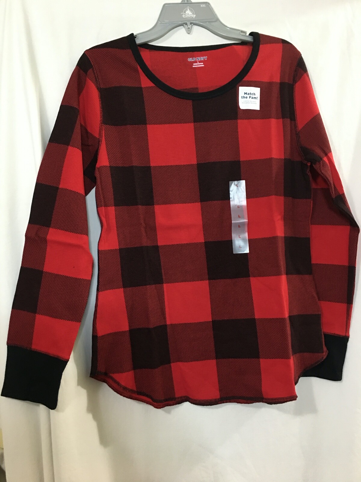 NWT Old Navy Soft Thermal Knit Tee Shirt Women Pajama Top Long Sleeve Plaid