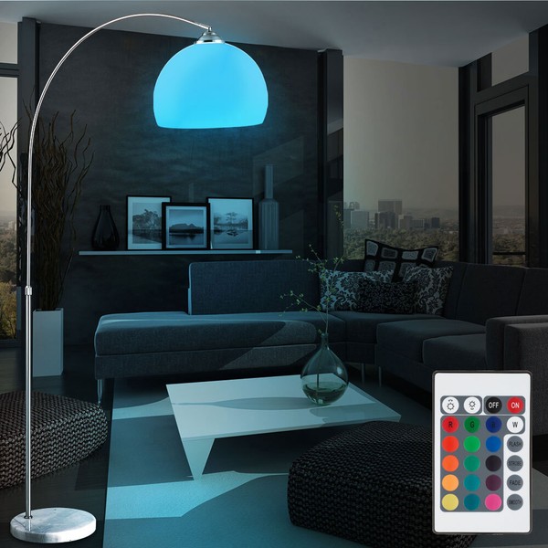 Stehleuchte Standleuchte Led Stehlampe Marmorsockel Rgb Farbwechsler Dimmbar-image
