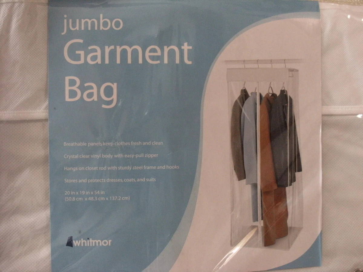 Jumbo Garment Bag White Clear w easy pull zipper by Whitmor 20