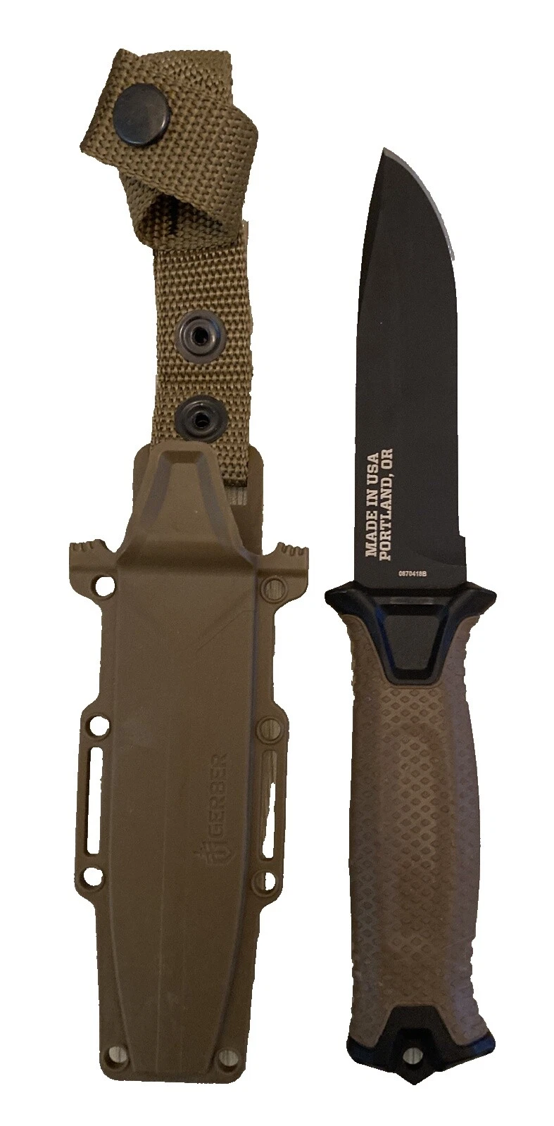 Mango de Goma Gerber combate Cuchillos de Hoja Fija De Colección