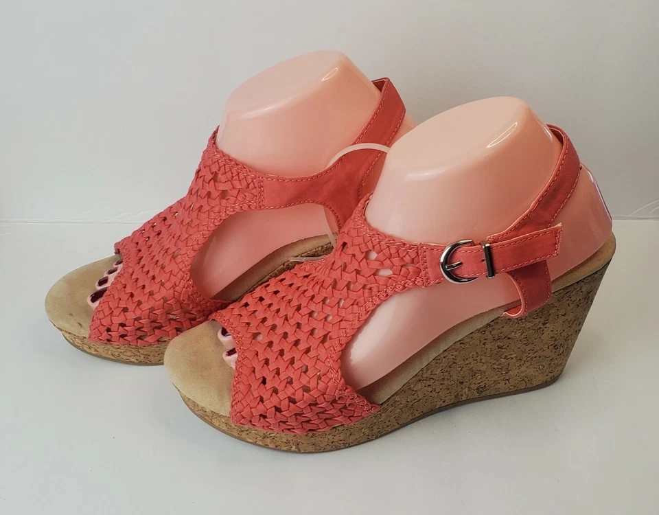 Sandalias SUGAR Jollie Coral Espuma con Memoria Crochet Cuña Corcho Talla 8.5 Nuevas sin Caja Foto 2 de 4