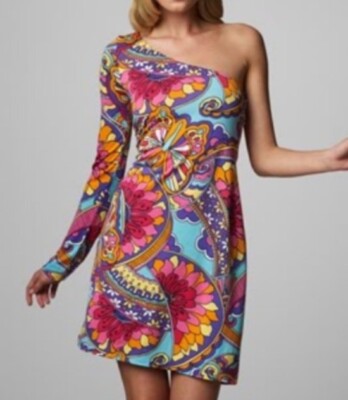 Lilly Pulitzer Dress XS One Shoulder Butterfly floral Print | eBay