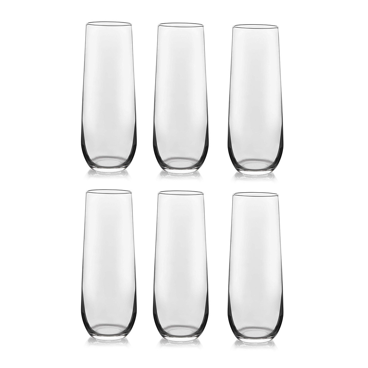 Libbey Stemless Flutes 8 5 Oz Set Of 6 Glasses Easy To Hold Stylish Set Of Stemless Champagne Glasses For Special Occasions Or Everyday Use Twelve 8 5 Ounce Flutes