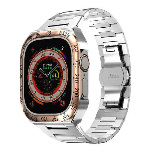 Boîtier lunette métal acier inoxydable str pour bracelet Apple Watch Ultra 2 49 mm - Photo 22 sur 74