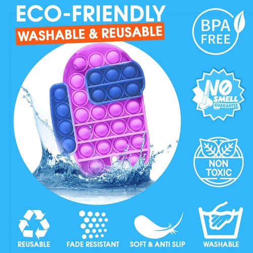 NEU AMONG US PUSH POP SILIKON SENSORISCHES ZAPPELSPIELZEUG ANGST STRESS BUBBLE IT SPIEL - Bild 27 von 48