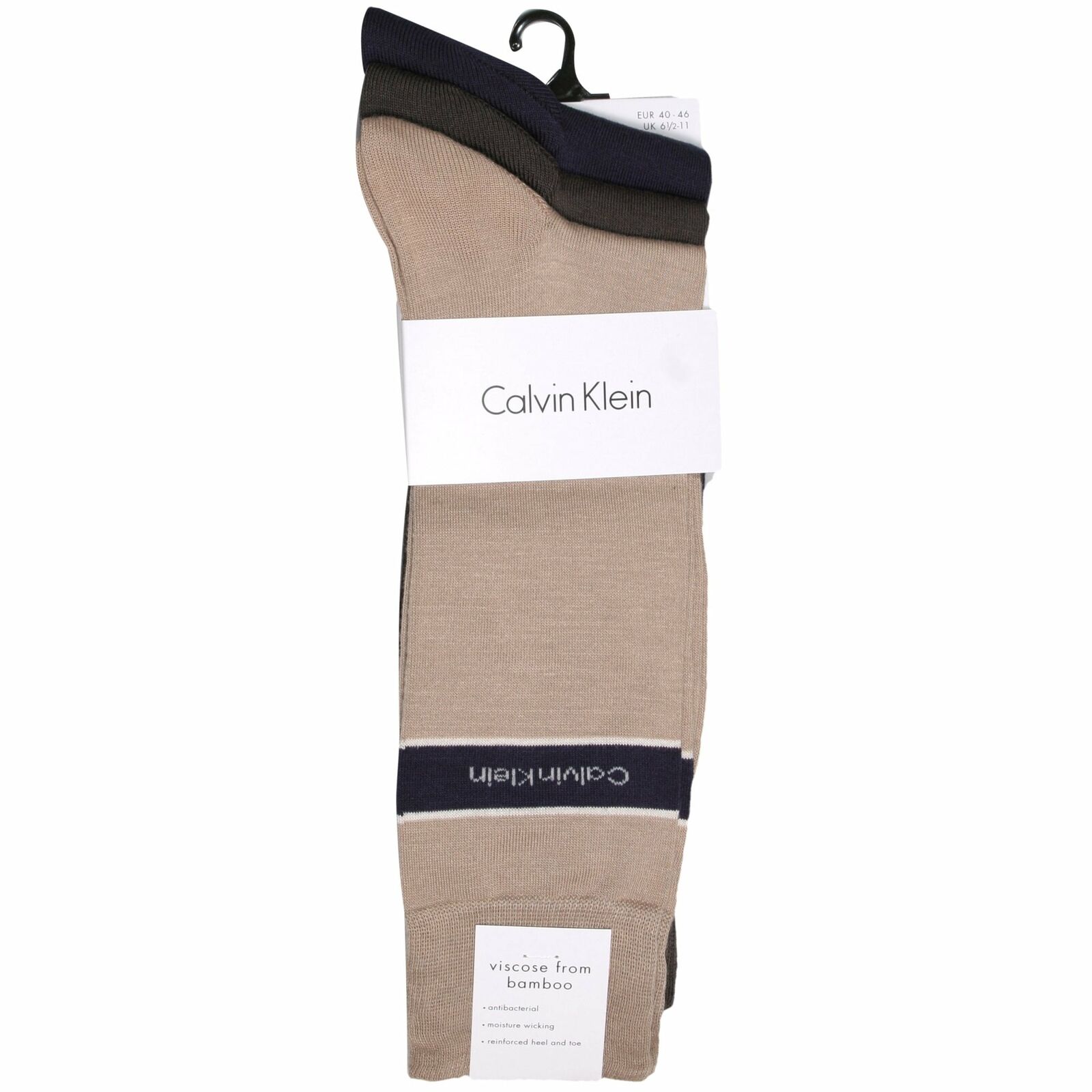 Calvin Klein 3-Pack Logo Band Men's Bamboo Socks, Navy/Mushroom/Taupe One  Size 8718824956183 | eBay