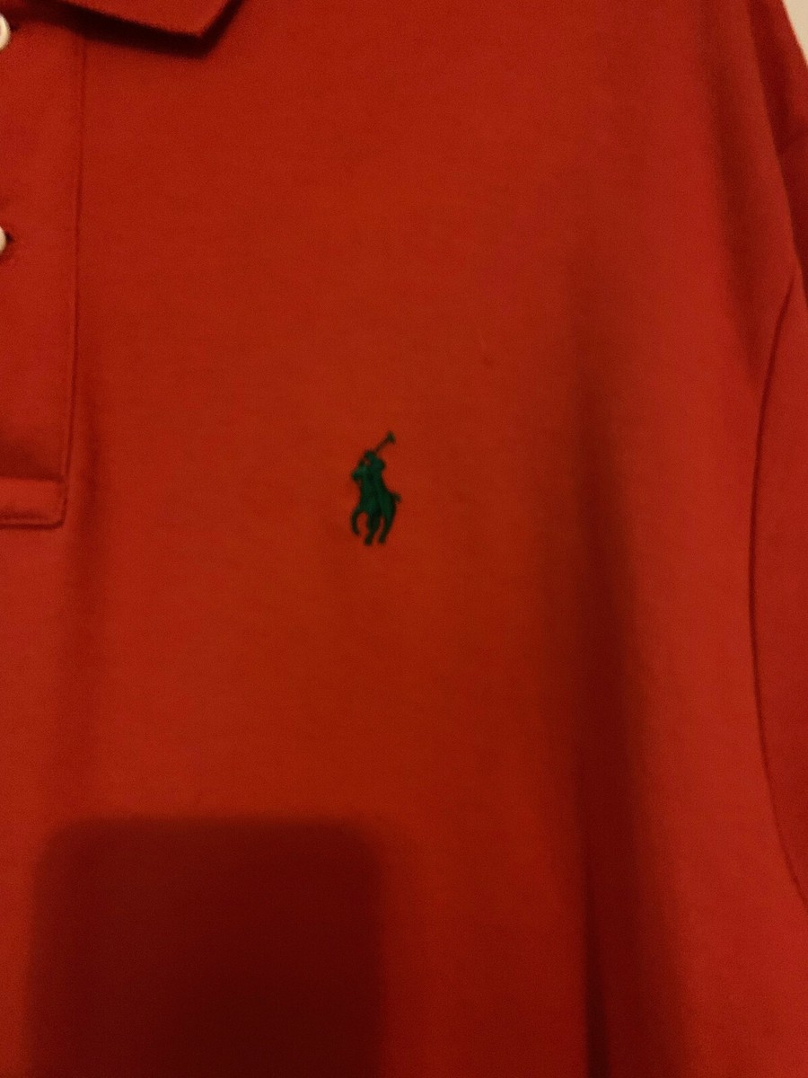 Ralph Lauren Mens Dark Orange Soft Cotton Polo Shirt Size