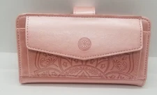 Cell Phone Case Wallet Pink Iridescent Card Holder