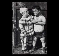 Vintage Circus Clown Midget Dwarf PHOTO Circus Freak Sideshow Halloween Costume