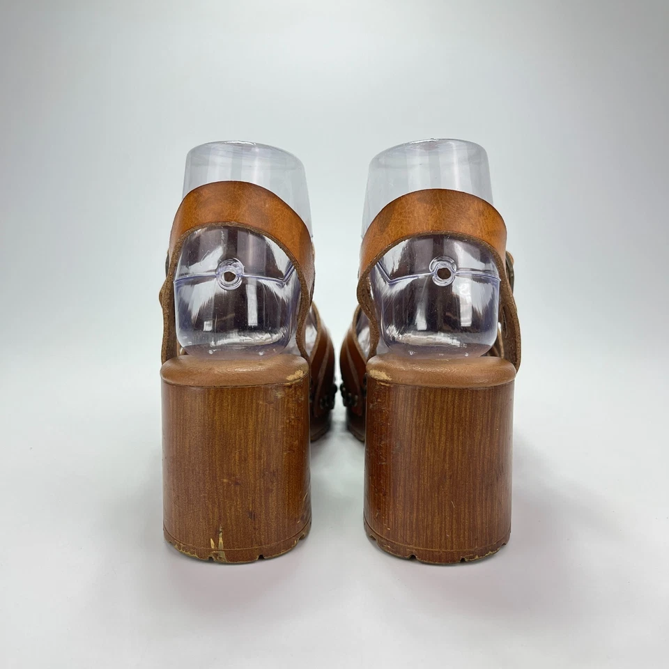 Женские босоножки LimeLight Everlee желтовато-коричневые кожа с ремешками на блочном каблуке размер 7 - Изображение 4 из 4