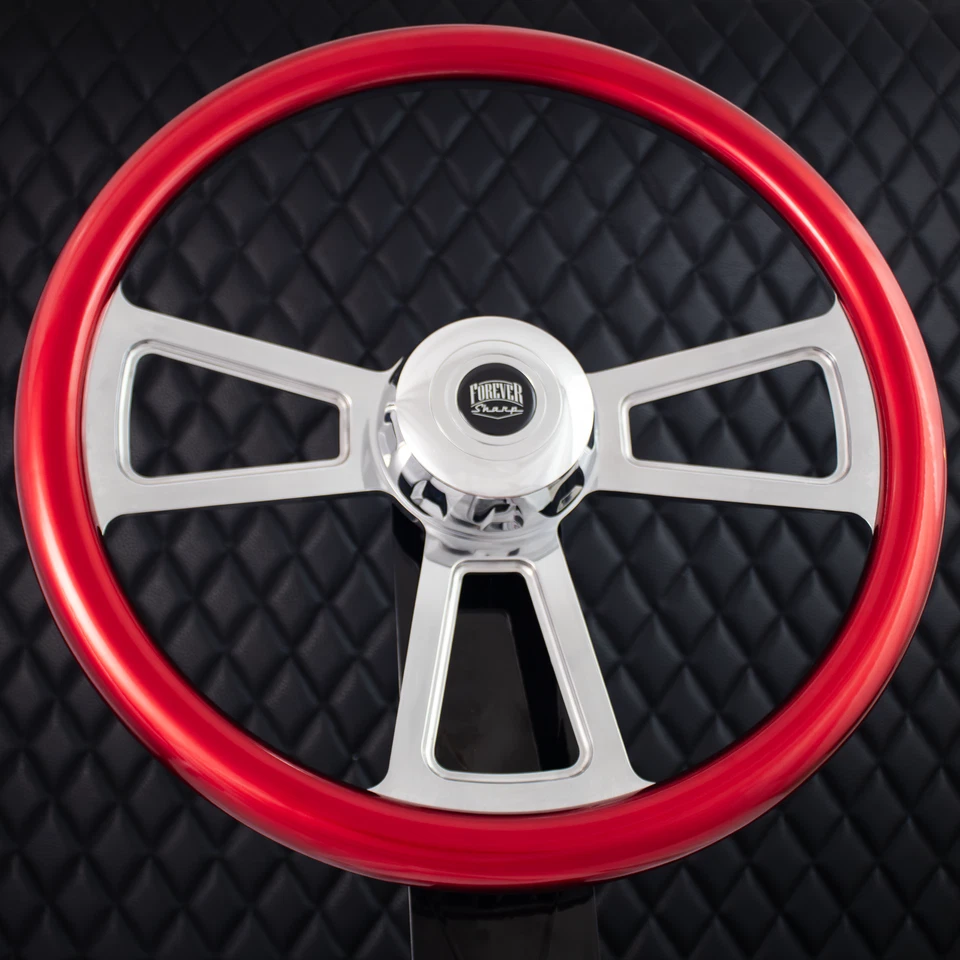 (T02) Volante Billet 18" Big Metallic Red Kenworth, Pete, Volo 1986-1997+ Foto 2 de 4