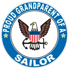 Proud Grandparent of a Sailor U.S. Navy Round Bumper Sticker Military Decal 5"