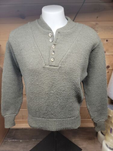 Remington Vintage Mens Green Wool Knit Outdoor Crewneck Sweater Size Small - 第 1/8 張圖片